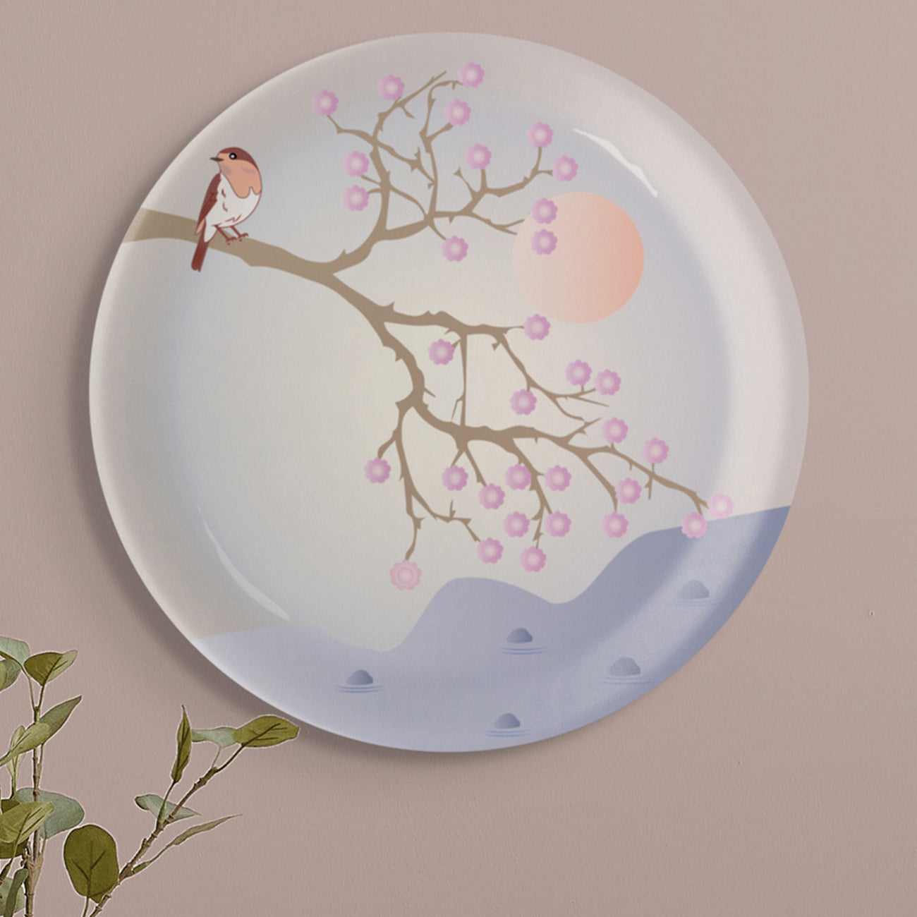 Spring-Inspired Art for Serene Spaces collage porcelain Wall Plate Set of 3