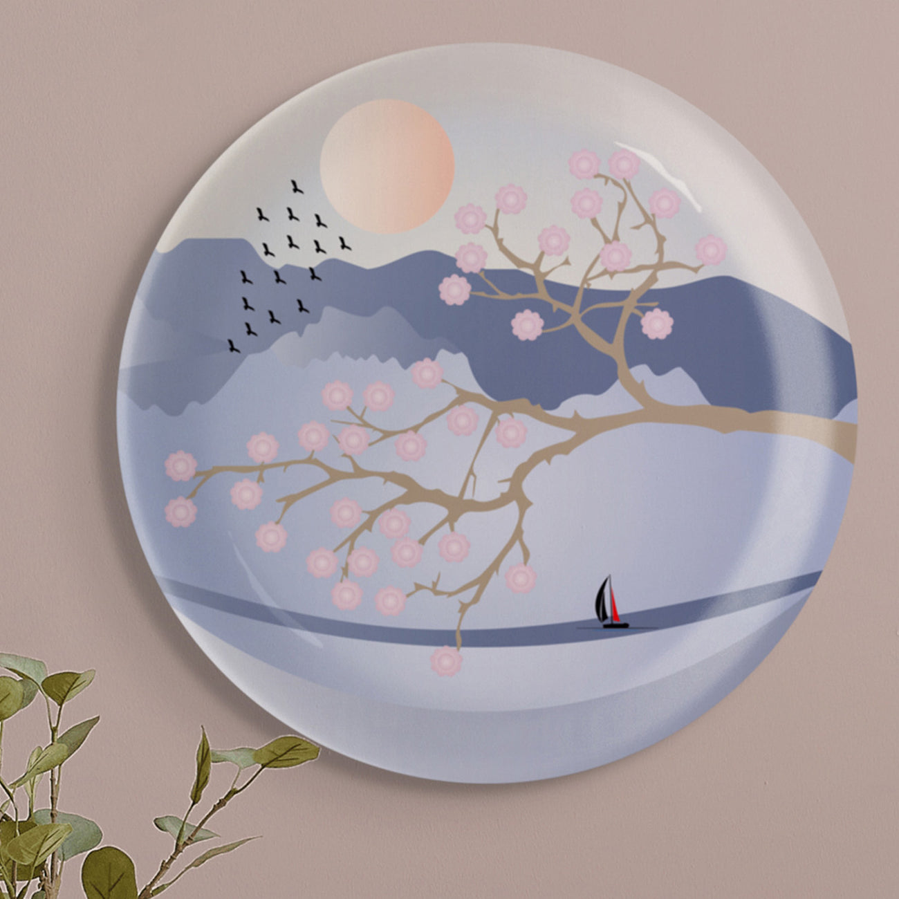 Spring-Inspired Art for Serene Spaces collage porcelain Wall Plate Set of 3