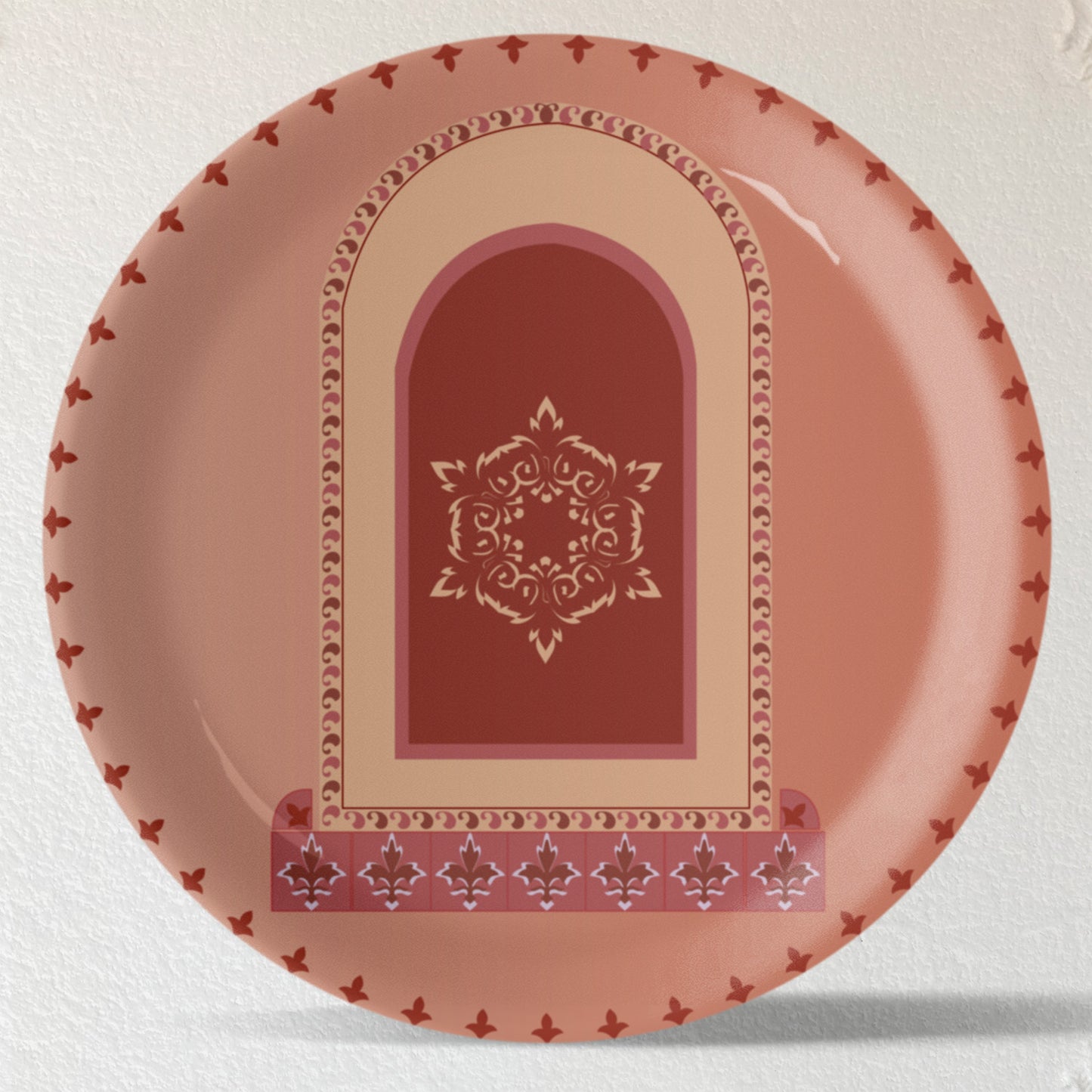 Vibrant Bohemian Art for Spaces window inscribed porcelain plate