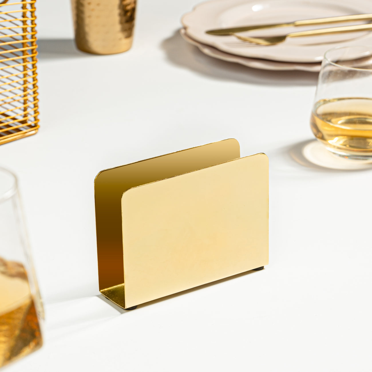 Gleam Rectangle Napkin Holder - Gold