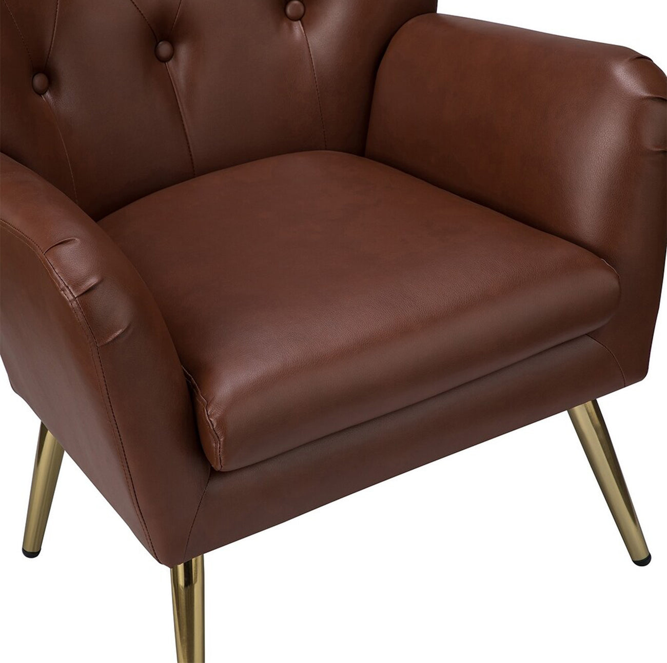 Online Best Extravagant Faux Leather Lounge Chair Brown Best Price