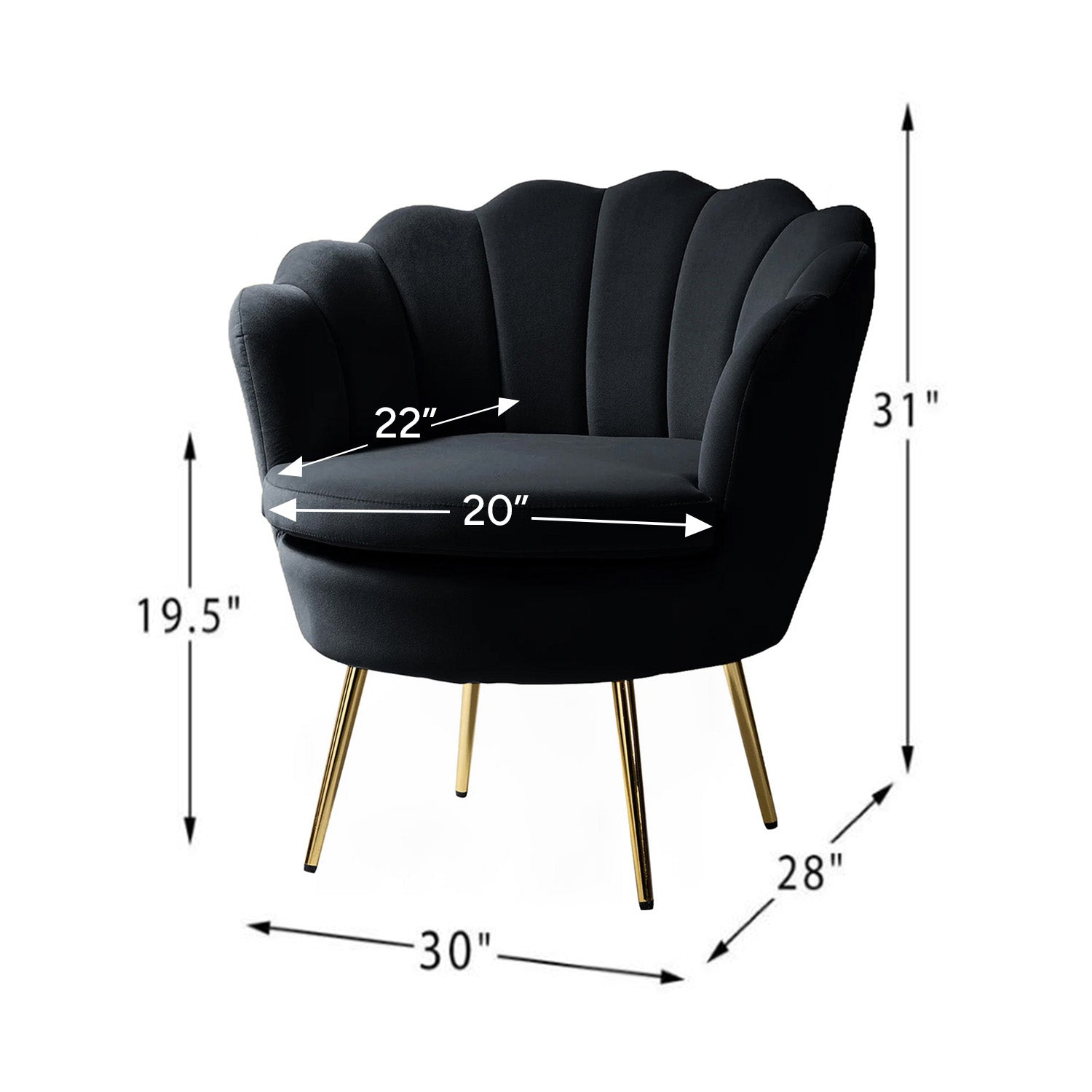 Online Velvet Floral Lounge Chair Black Shop Now