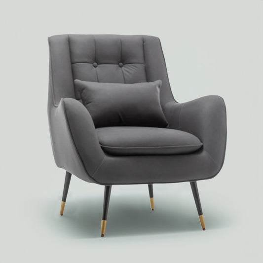 Buy Plush Velvet Accent Chair Grey Online