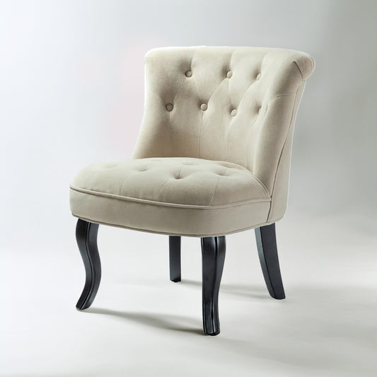 Buy Plush Velvet Tufted Accent Chair Beige Online Store