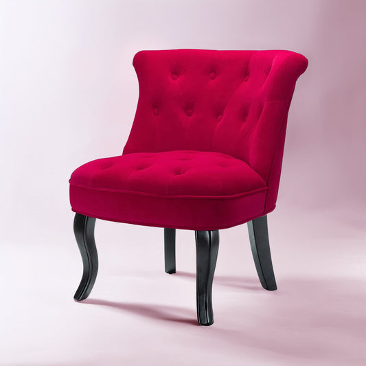 Buy Plush Velvet Tufted Accent Chair Red Online