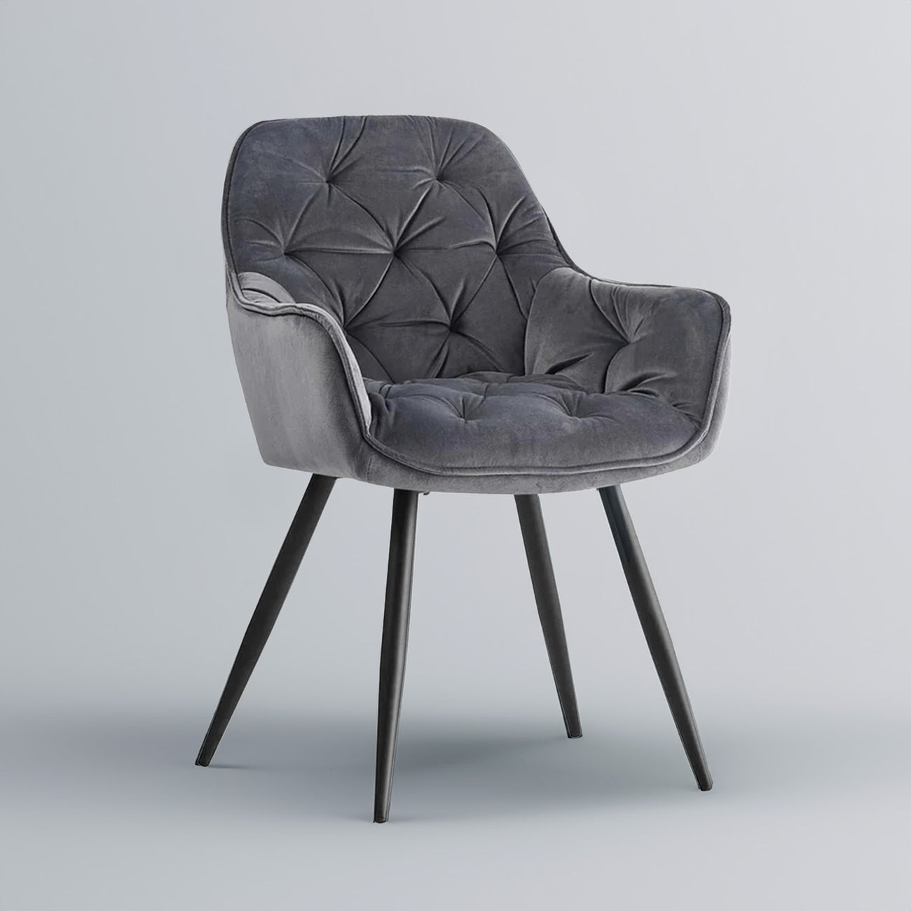 Buy Refined Velvet Dining Designer Chair Grey Online