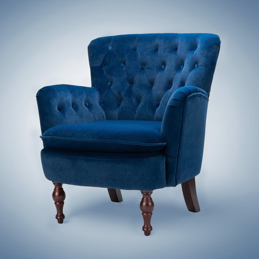 Buy Tufted Velvet Accent Chair Blue Online