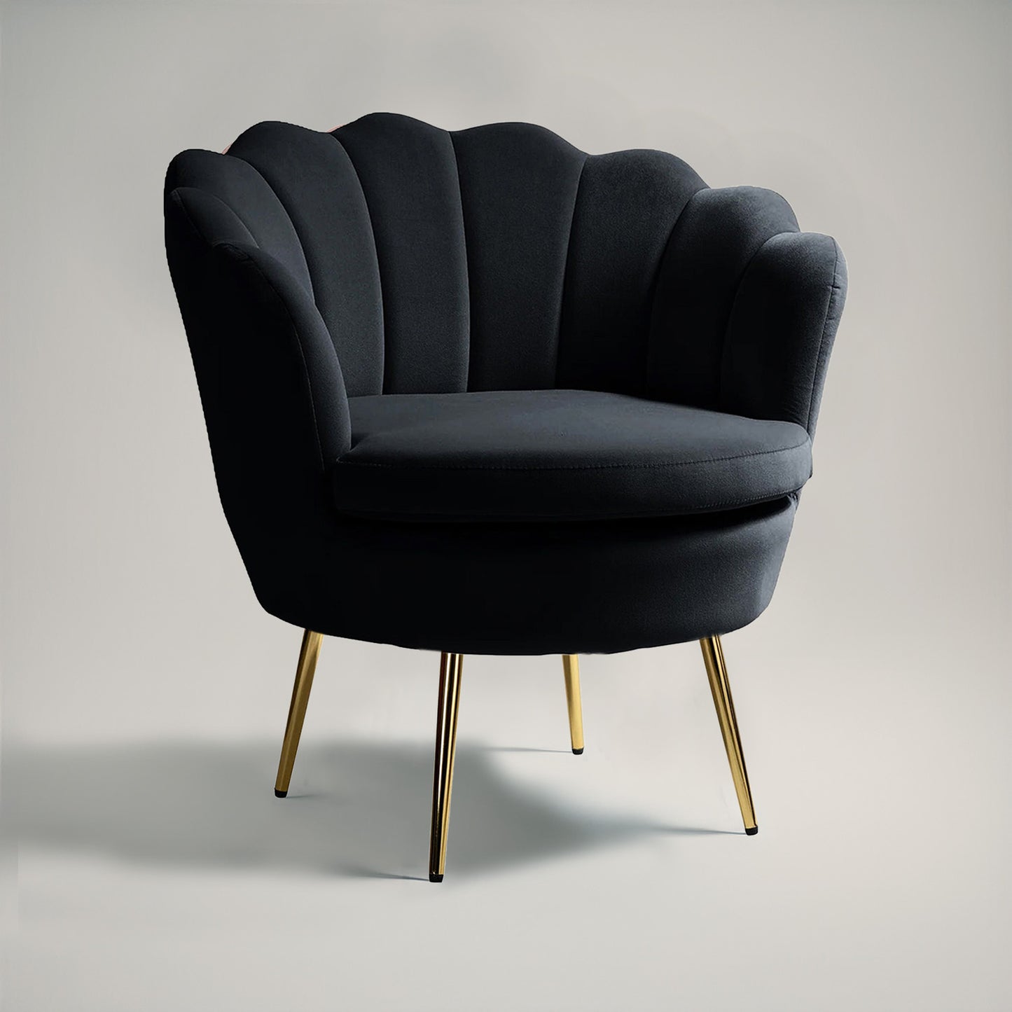 Buy Velvet Floral Lounge Chair Black Online