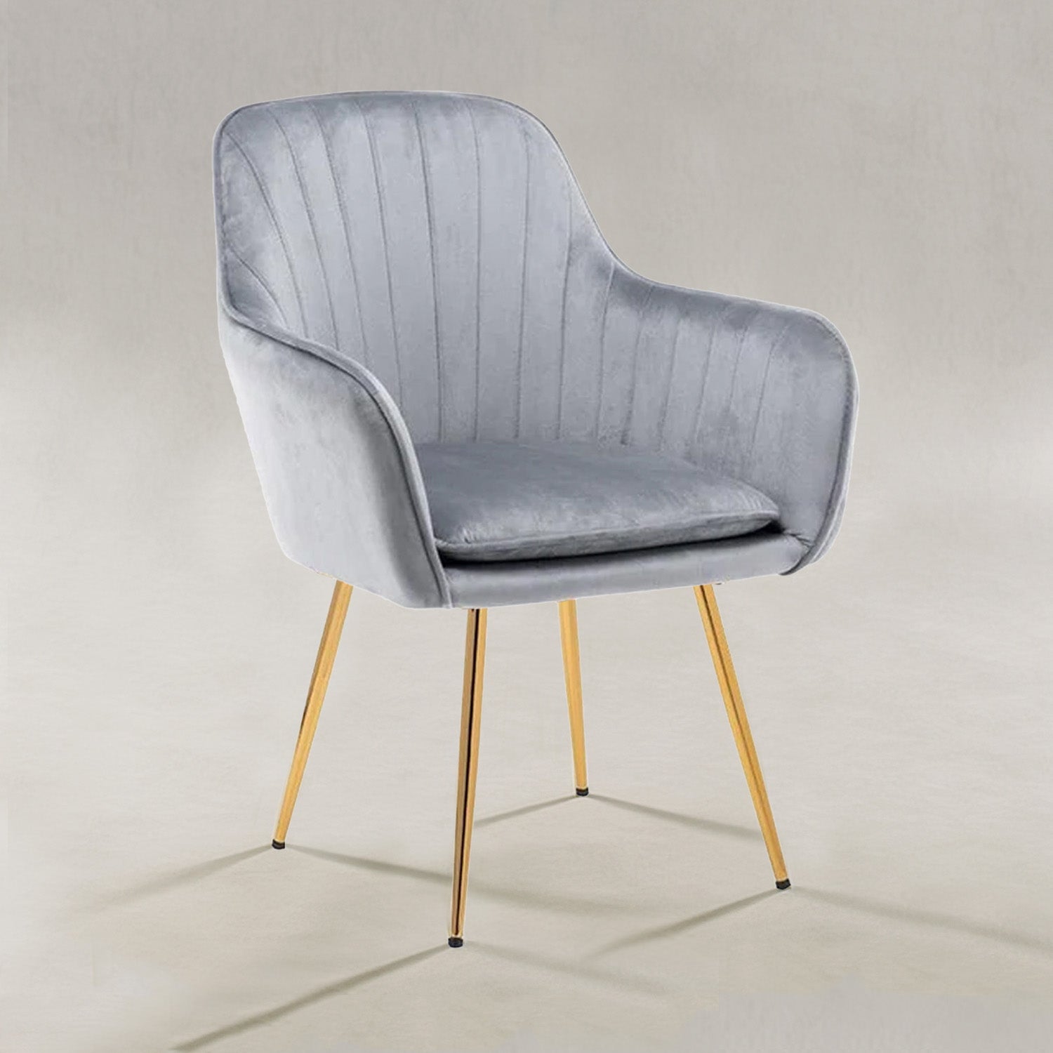 Buy Velvet Sleek Lounge Chair Grey Online