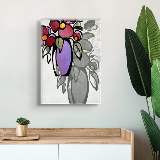 Vibrant Flower Vase Canvas Art Abstract Painting