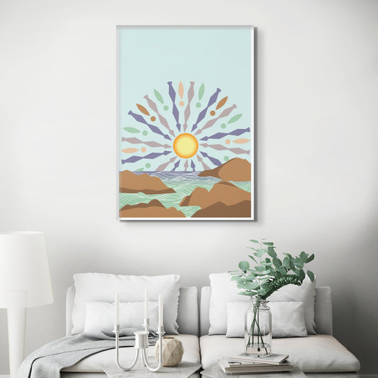 Sun and Sea Canvas Art Wall Painting