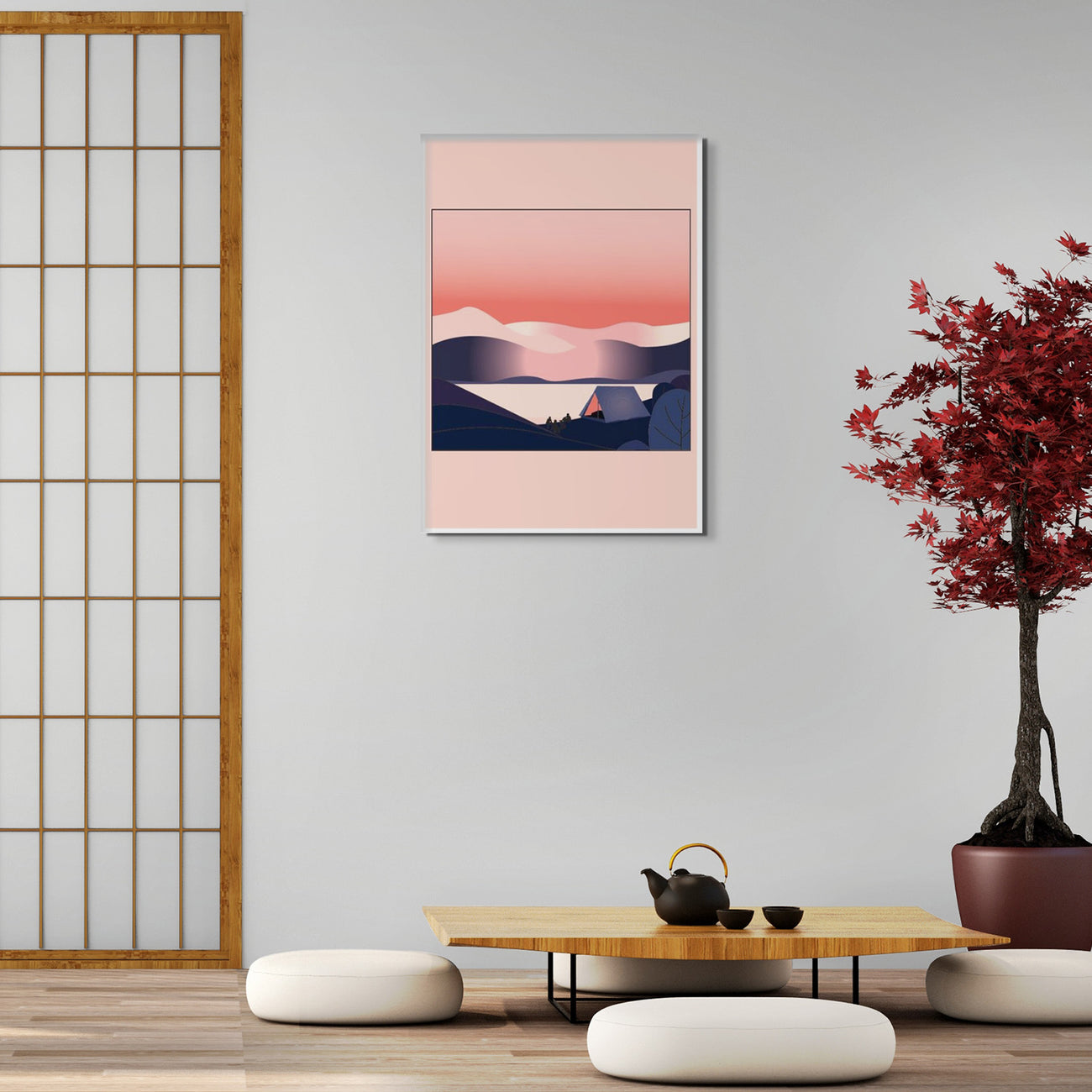 Mountain Sunset Canvas Wall Art Painting