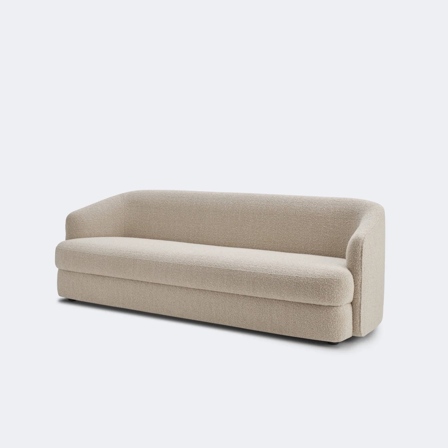 ElegantEnsemble Beige Boucle 3 Seater Sofa