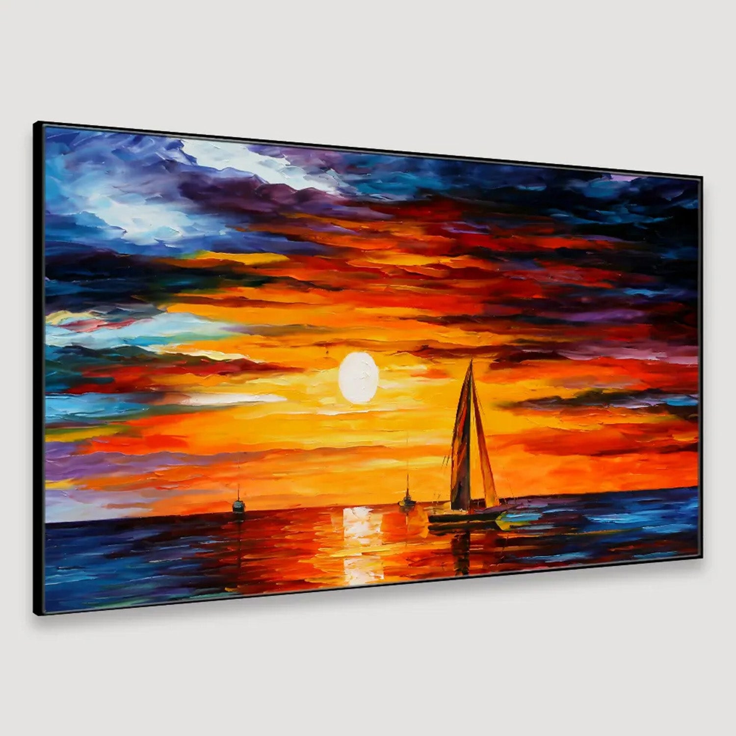 Sailboat Sundown Serenity Wall Art Painting