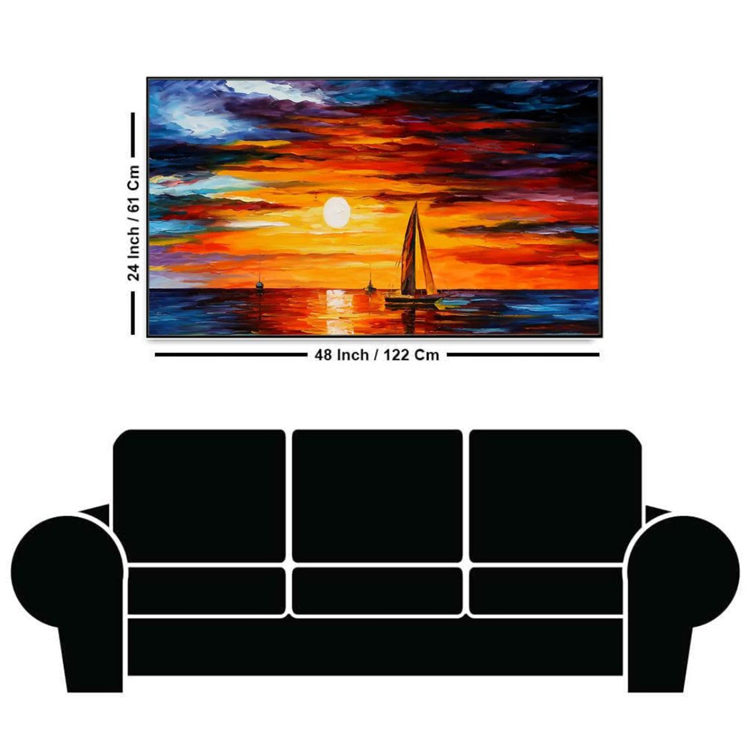 Sailboat Sundown Serenity Wall Art Painting