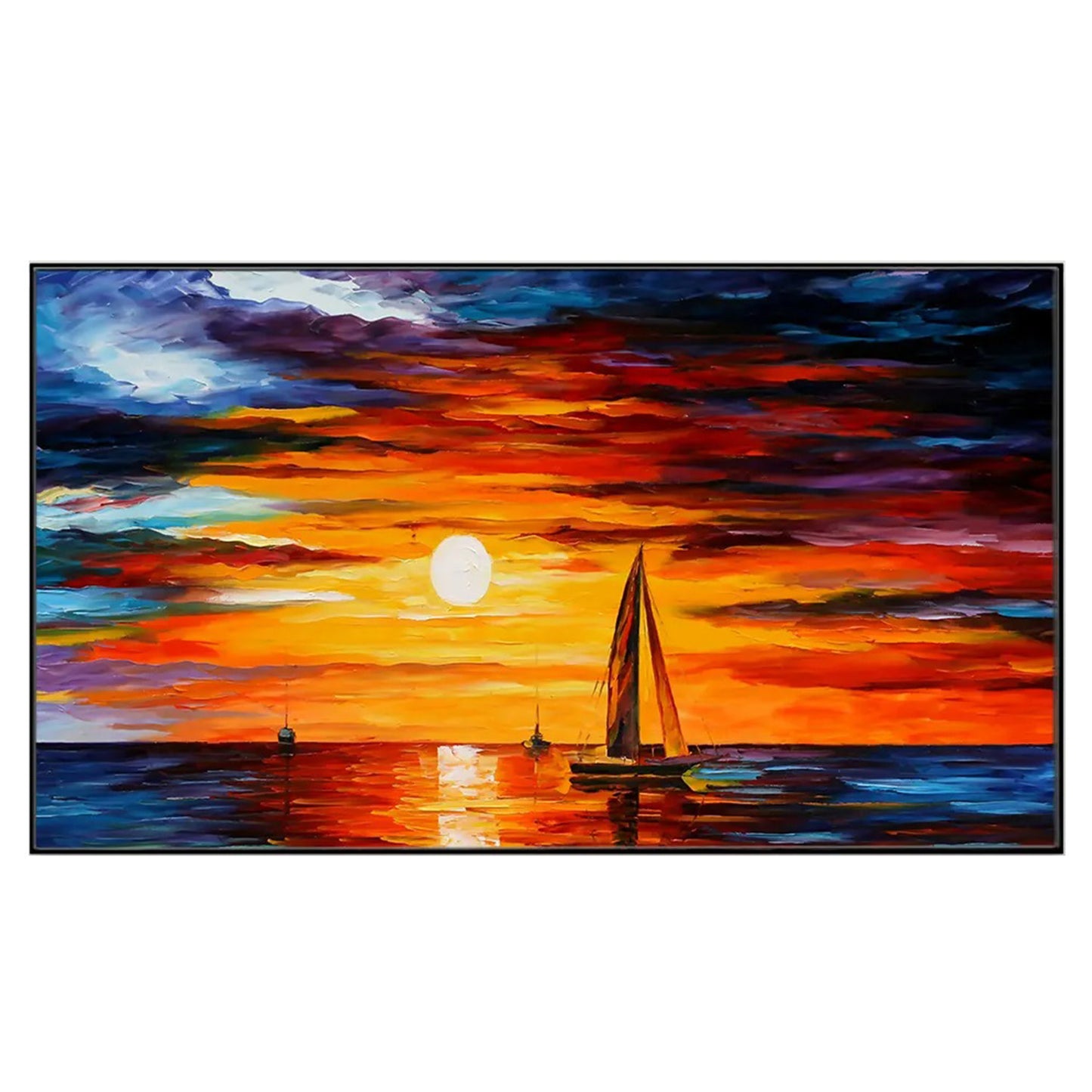 Sailboat Sundown Serenity Wall Art Painting