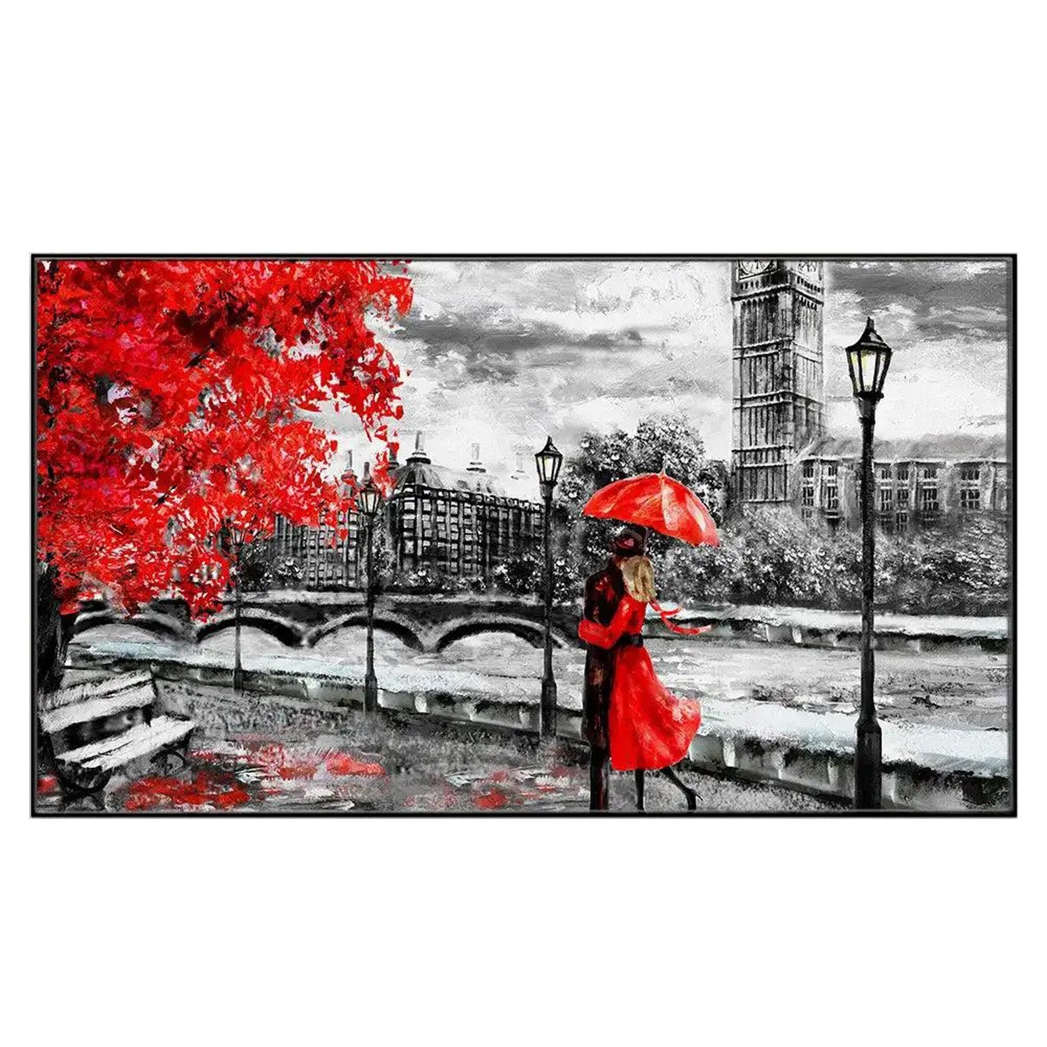 Elegant Umbrella Scene Wall Art Painting