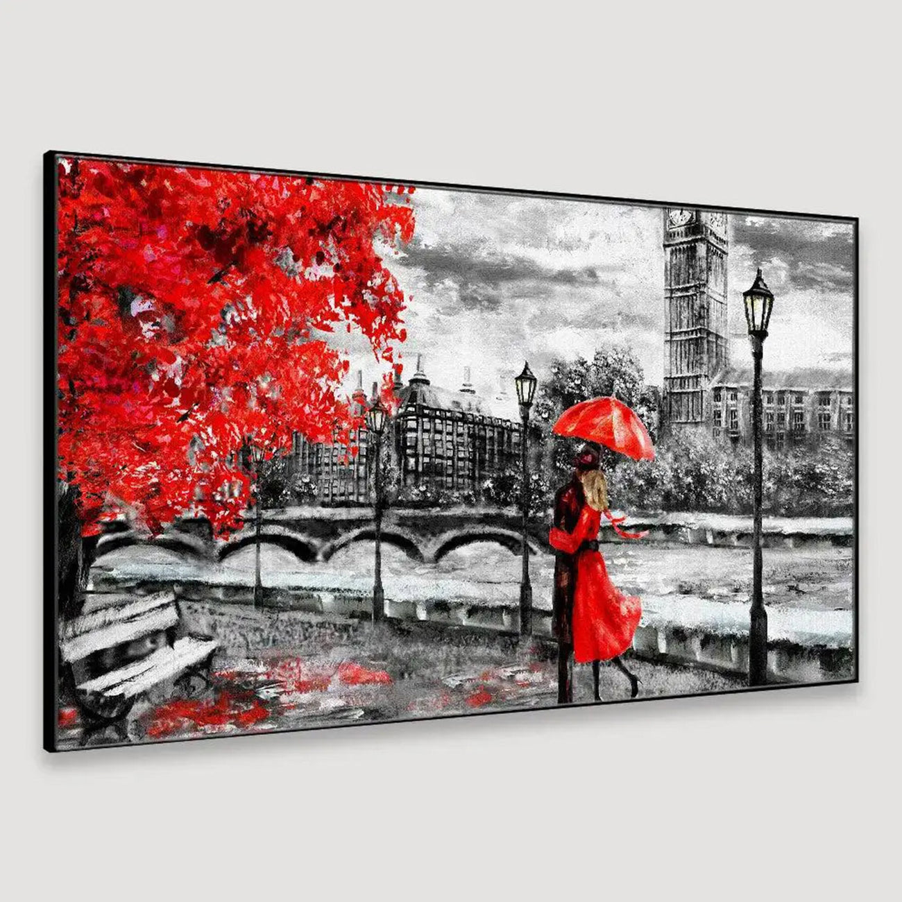 Elegant Umbrella Scene Wall Art Painting