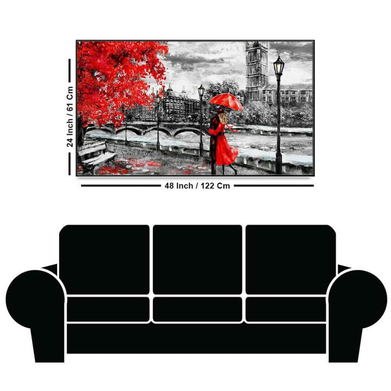 Elegant Umbrella Scene Wall Art Painting