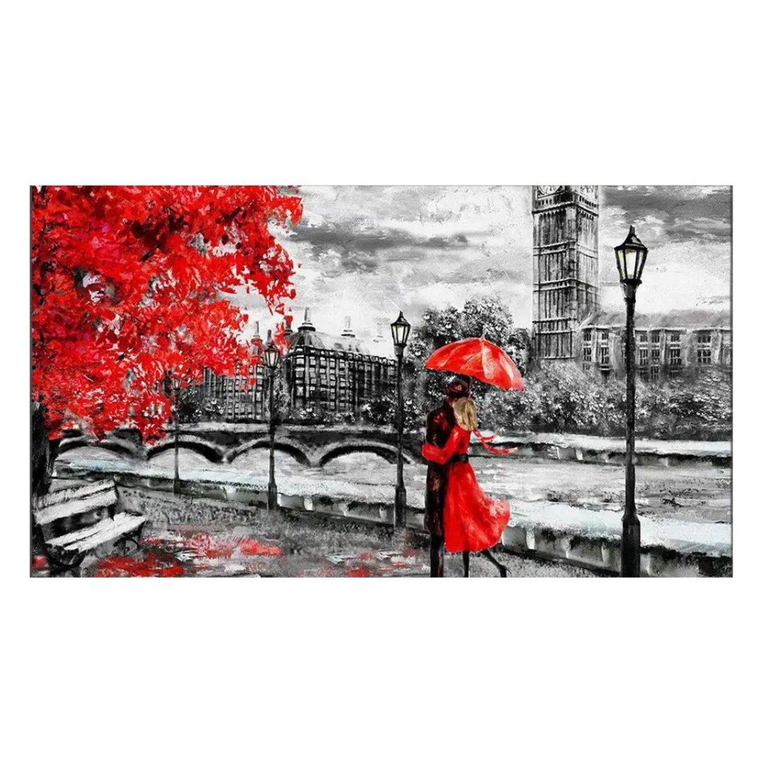 Elegant Umbrella Scene Wall Art Painting