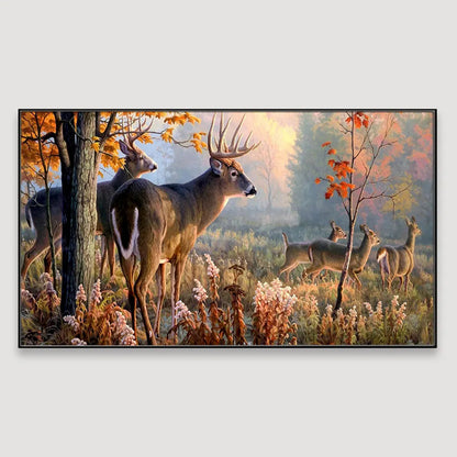 Serene Deer in Forest Wall Painting