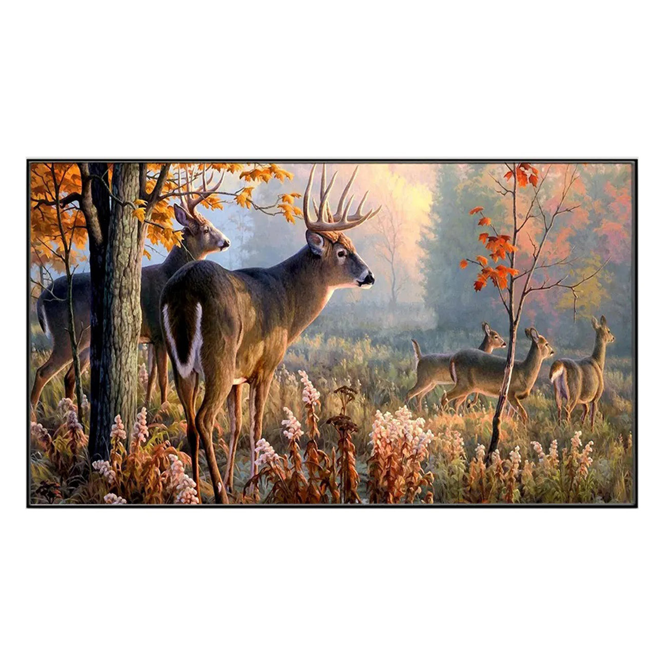 Serene Deer in Forest Wall Painting