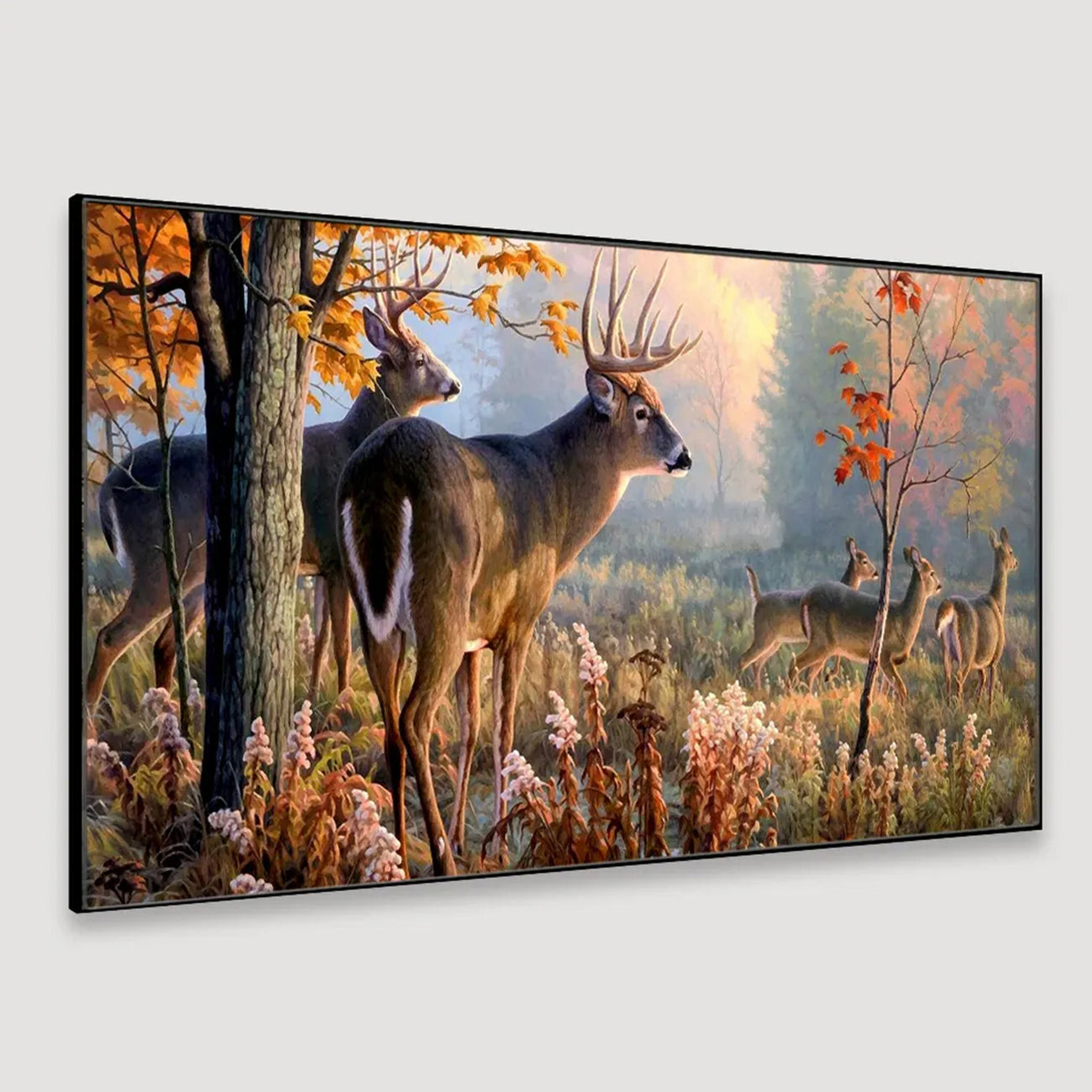 Serene Deer in Forest Wall Painting