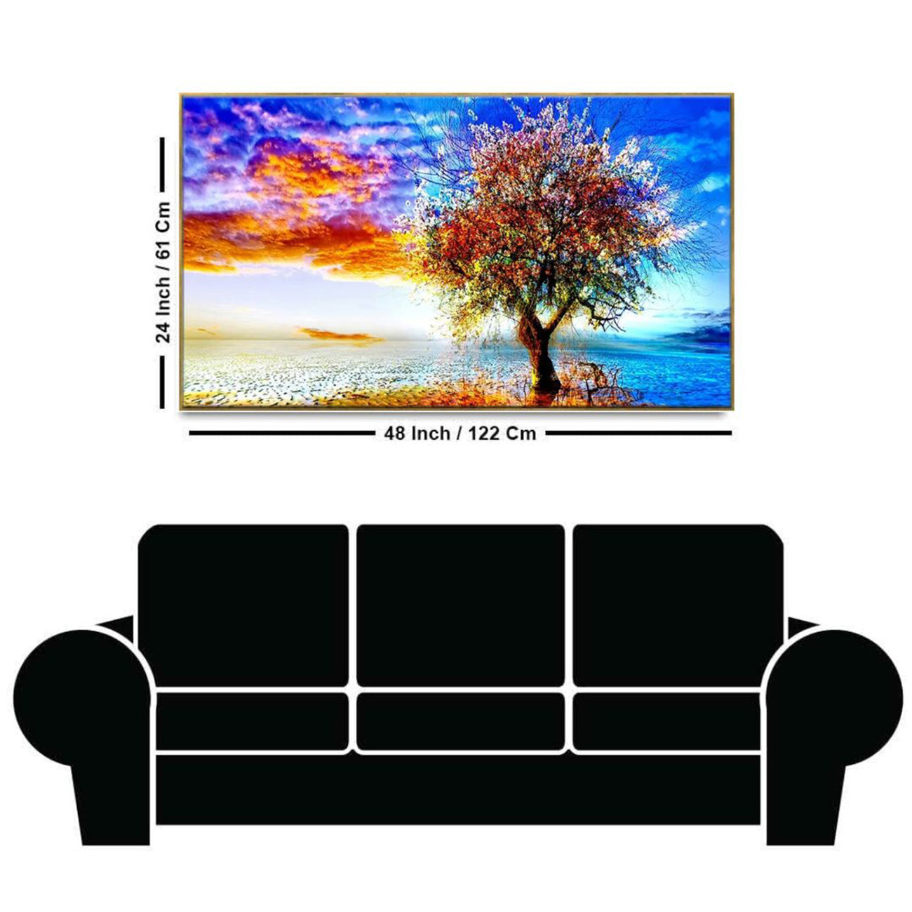 Majestic Ocean Tree Wall Art Painting