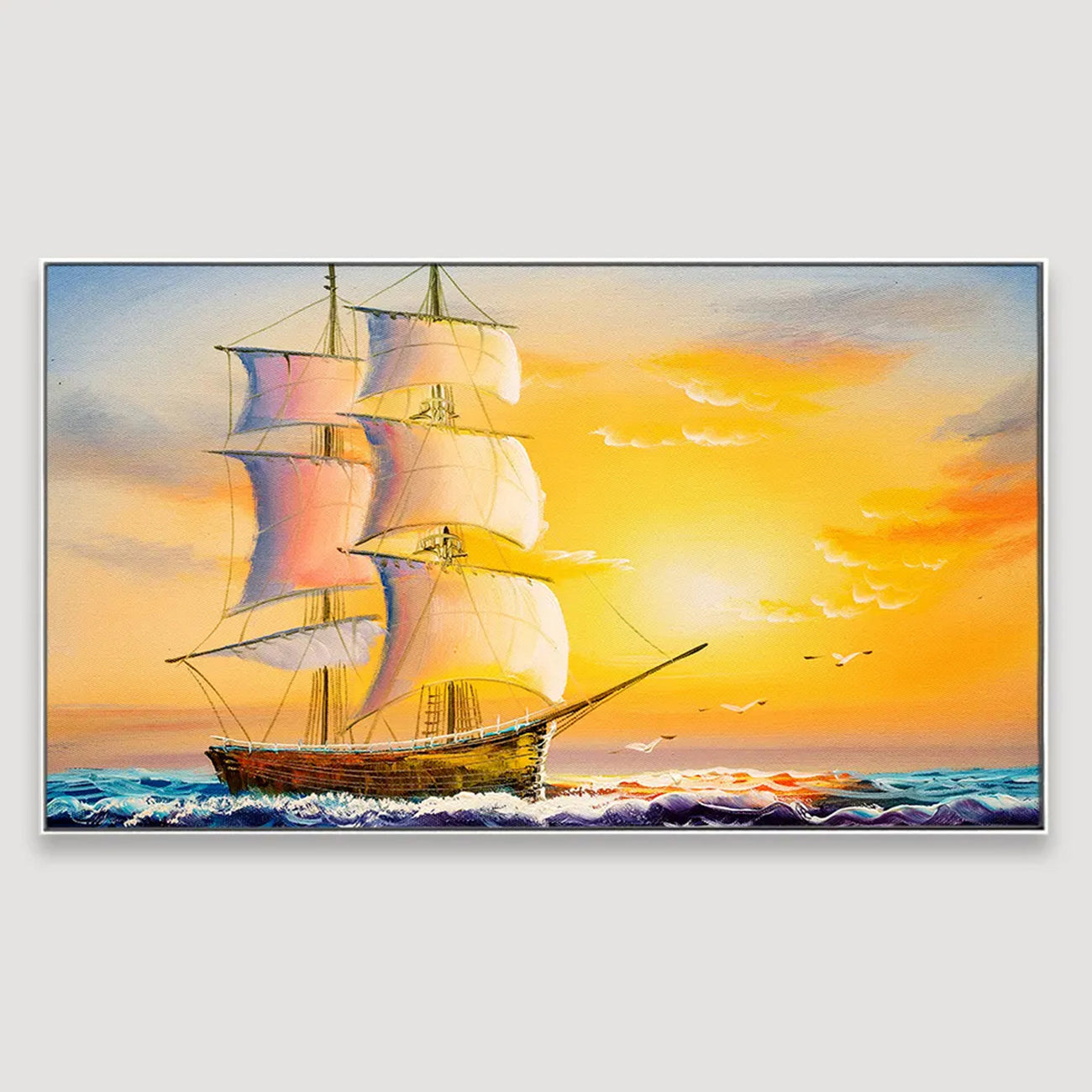 Sailboat Sunset Serenity Wall Art Painting