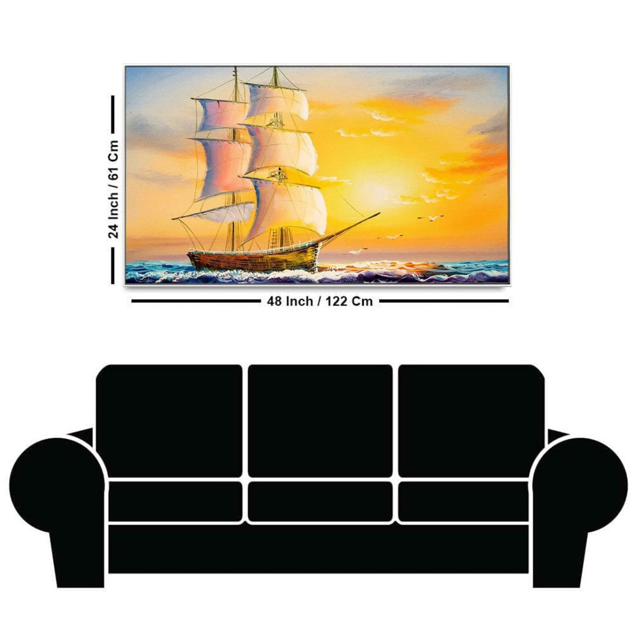 Sailboat Sunset Serenity Wall Art Painting