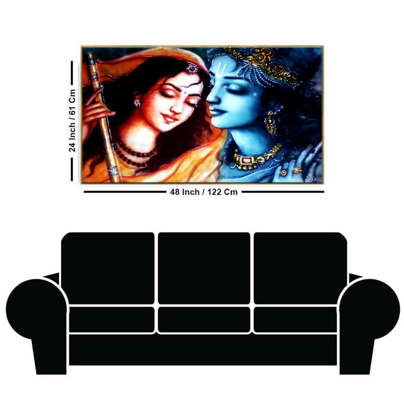 Eternal Love: Krishna and Radha Wall Painting