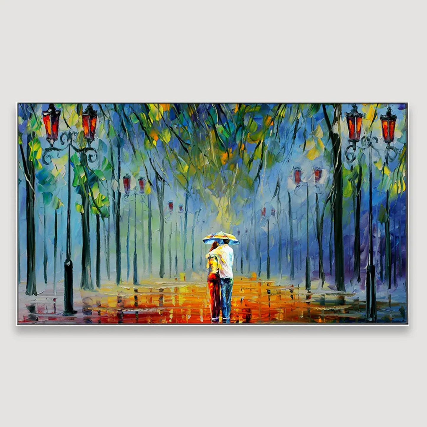 Romantic Rainy Stroll Wall Art Painting