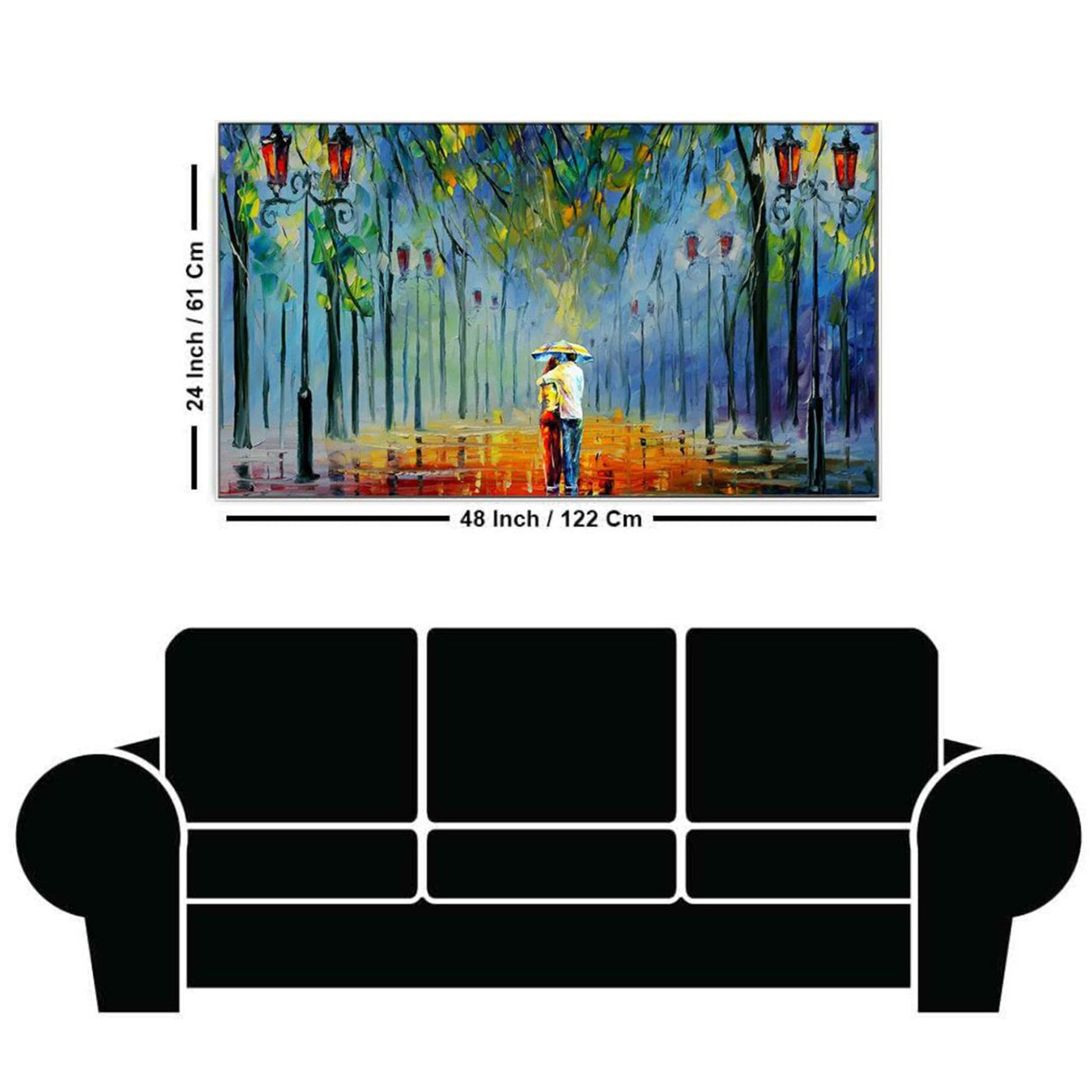 Romantic Rainy Stroll Wall Art Painting