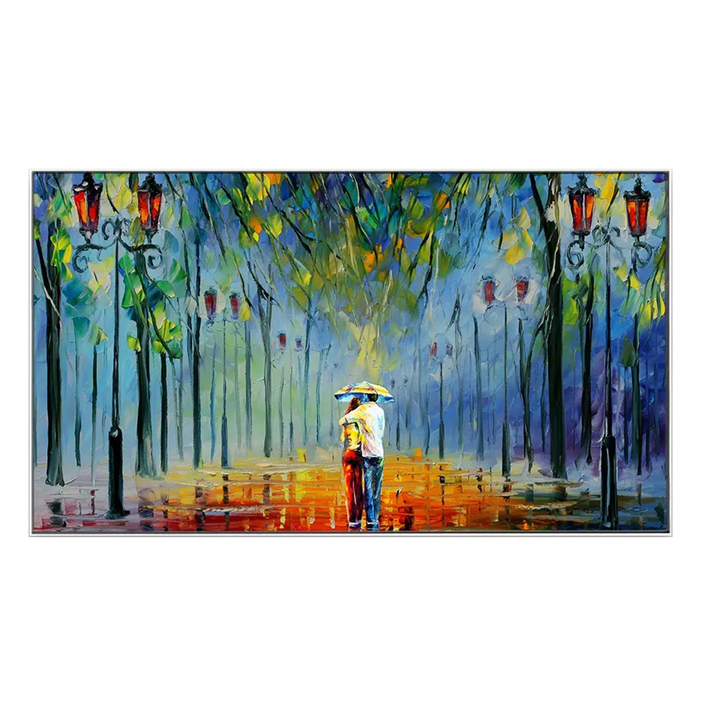 Romantic Rainy Stroll Wall Art Painting