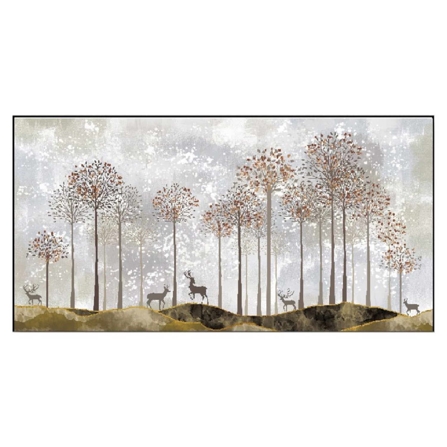 Ethereal Forest with Graceful Deer Wall Painting