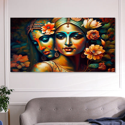 Graceful Women Amid Vibrant Blooms Wall Painting