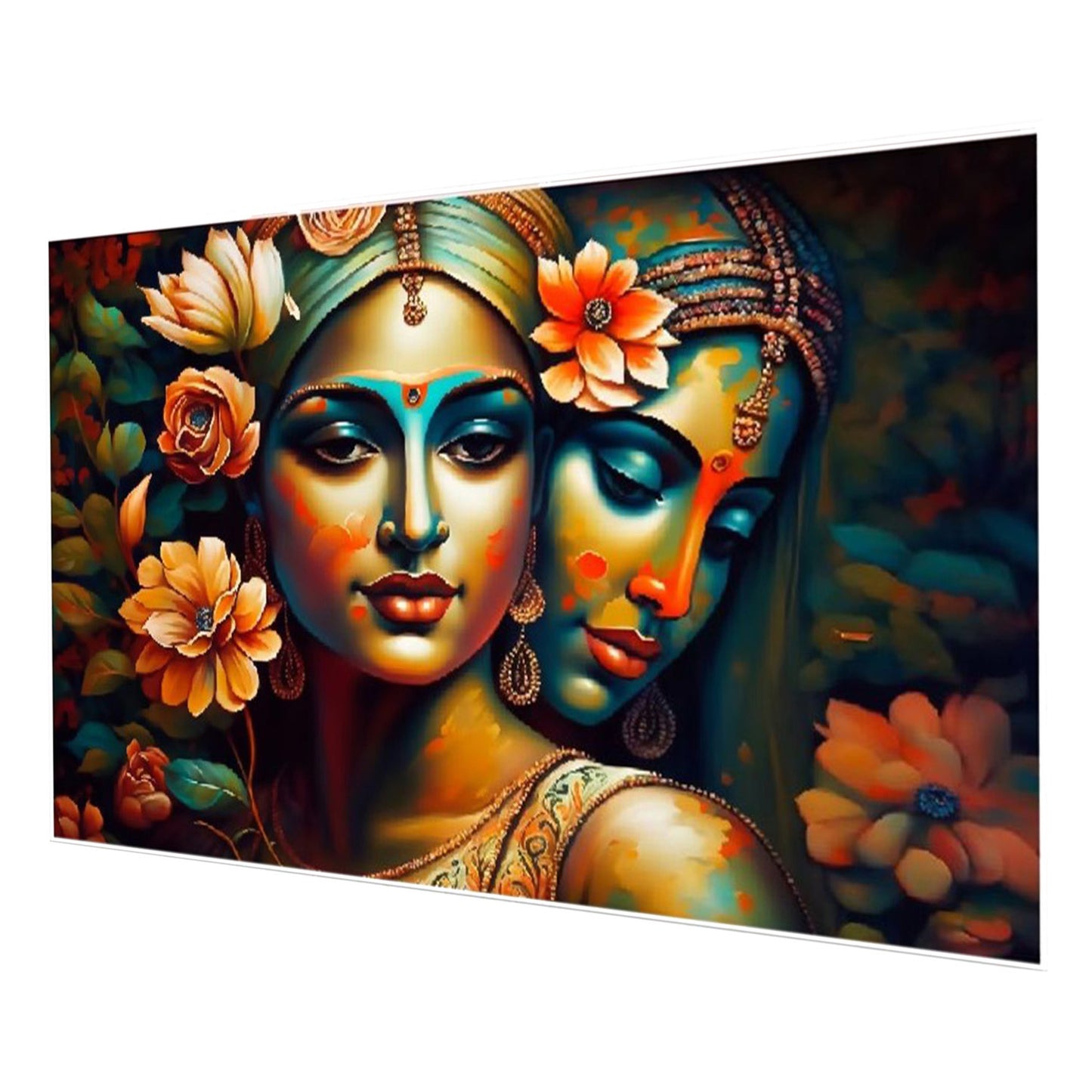 Graceful Women Amid Vibrant Blooms Wall Painting