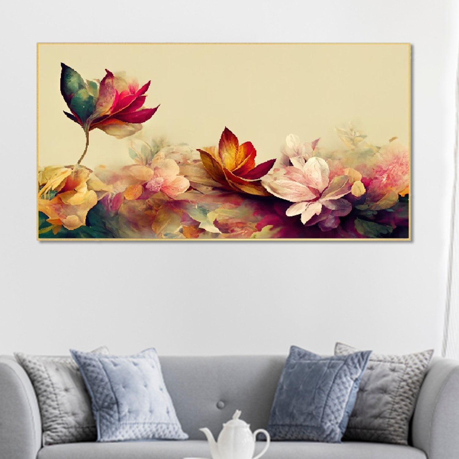 Captivating Floral Elegance on Canvas Wall Painting