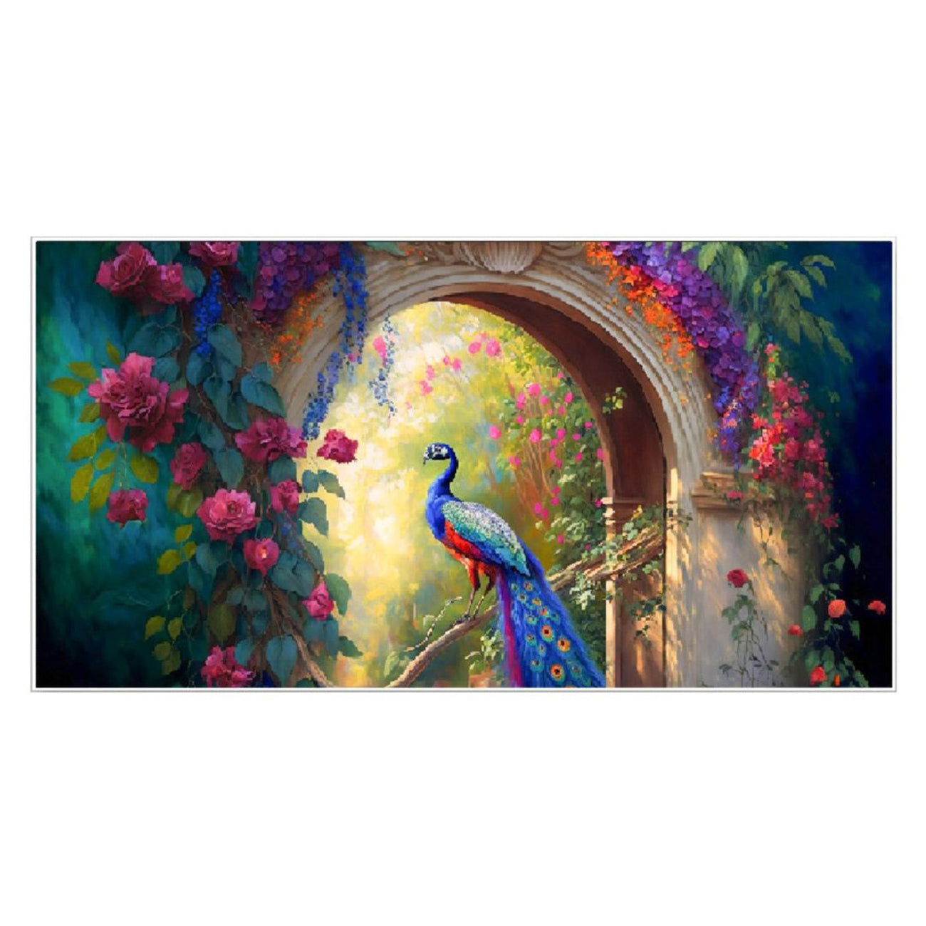 Peacock in the Garden Diamond Wall Painting