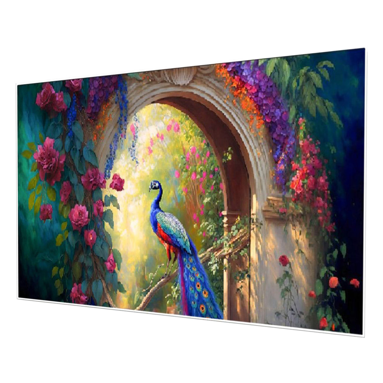 Peacock in the Garden Diamond Wall Painting