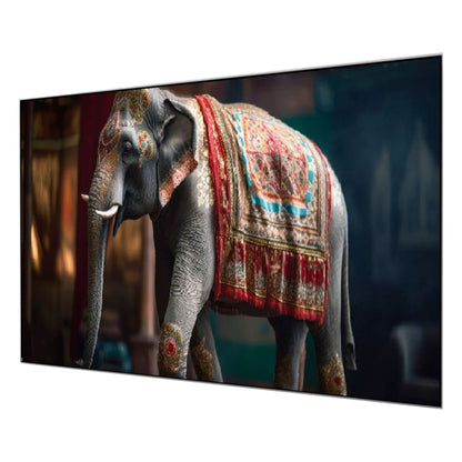 Colorful Elephant with Vibrant Blanket Wall Paiting