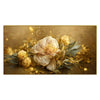 Gold and White Flower Elegance Wall Painting