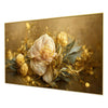 Gold and White Flower Elegance Wall Painting