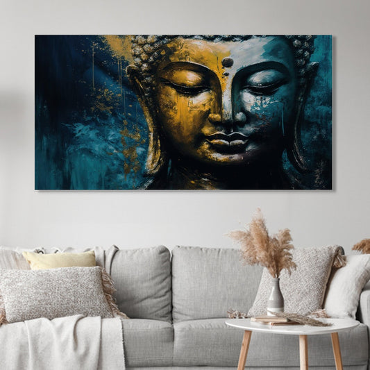 Tranquil Buddha Face Wall Painting