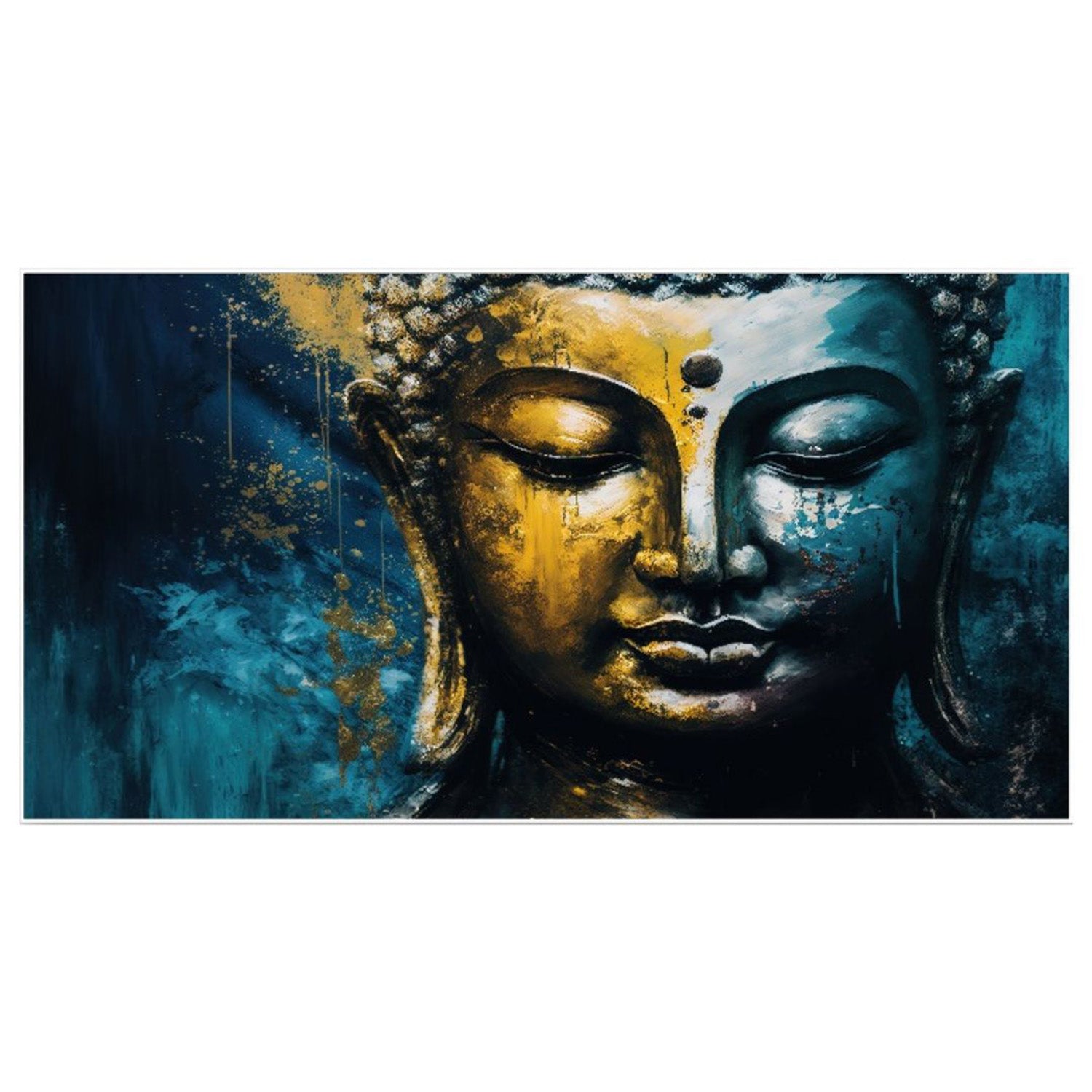 Tranquil Buddha Face Wall Painting