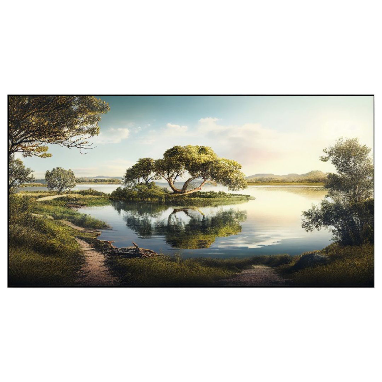 Serene Lake Beauty Wall Painting