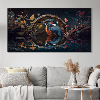 Majestic Kingfisher: Elegance in Flight Wall Painting