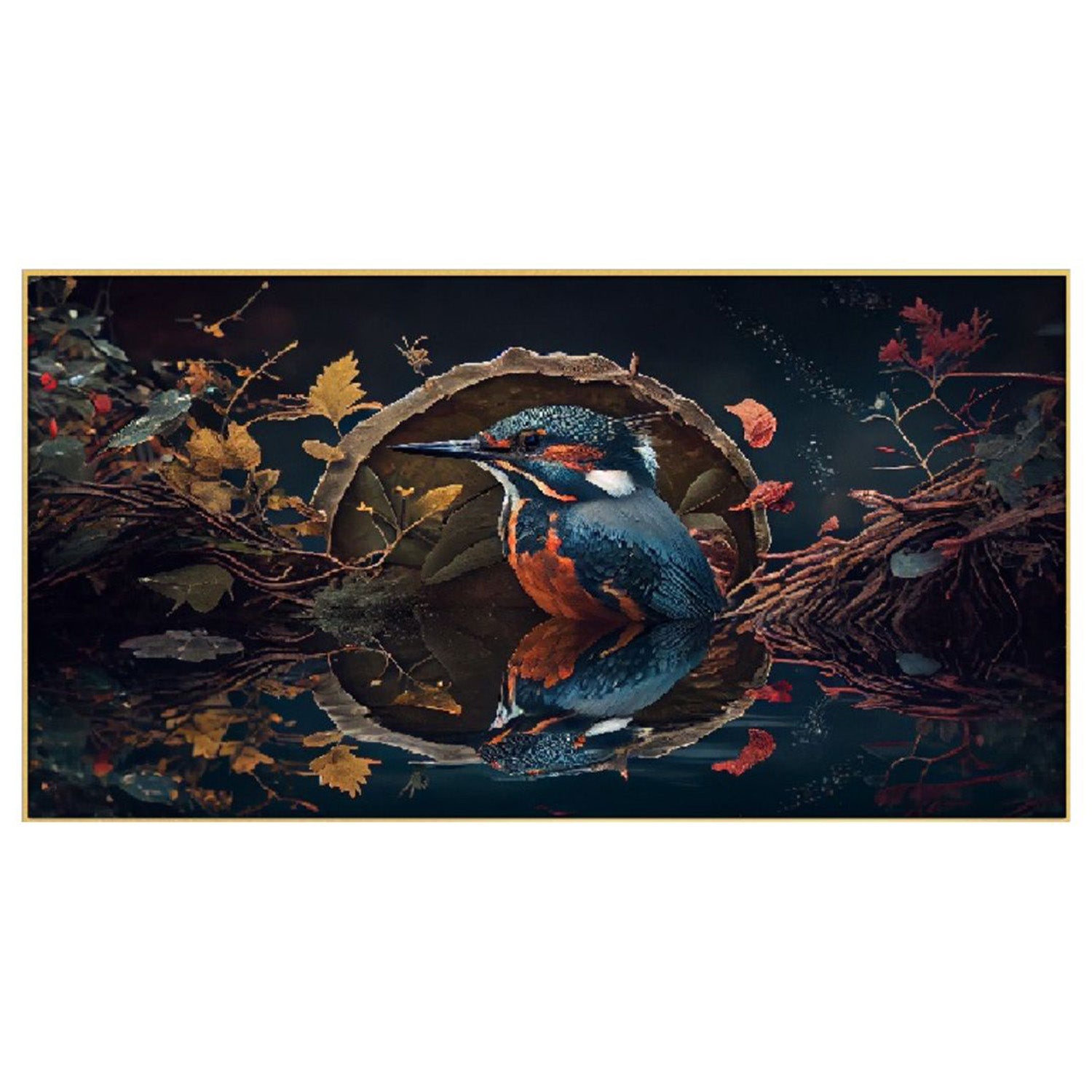 Majestic Kingfisher: Elegance in Flight Wall Painting