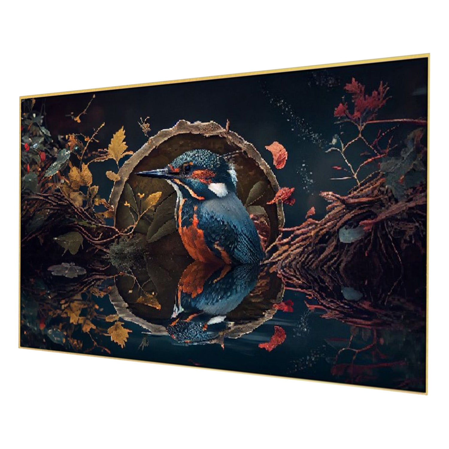 Majestic Kingfisher: Elegance in Flight Wall Painting