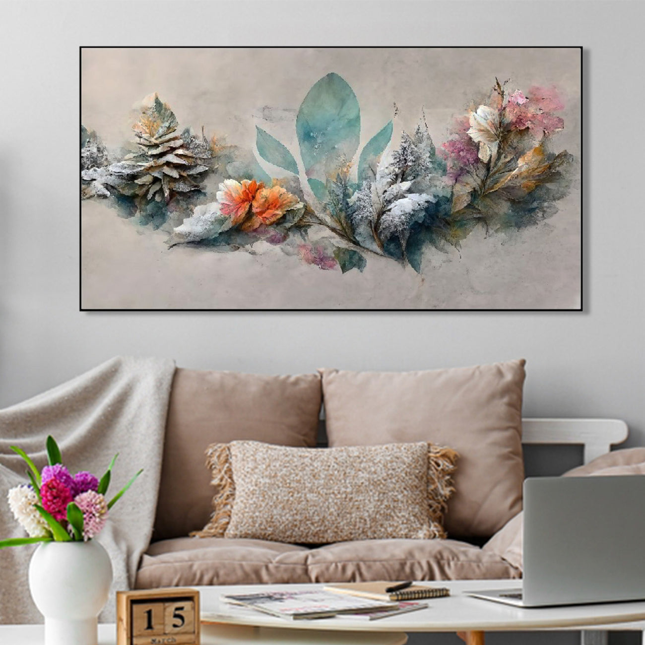 Vibrant Floral Elegance: Wall Painting